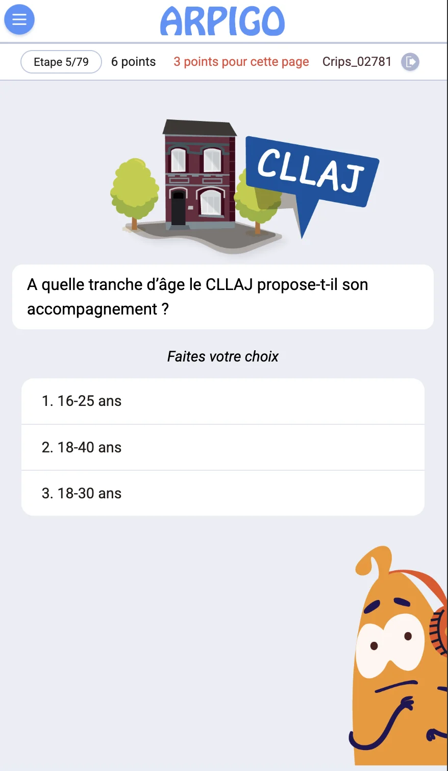 Une question à choix multiples